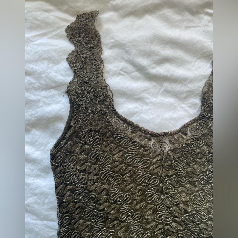Free People Olive Lace Dress